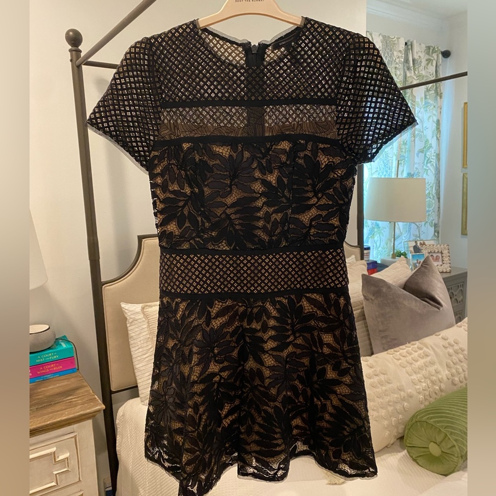 BCBG Short Sleeve Lace Dress